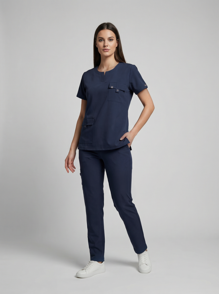 SİENA-Füme Likralı Slit Yaka Bayan Takımı