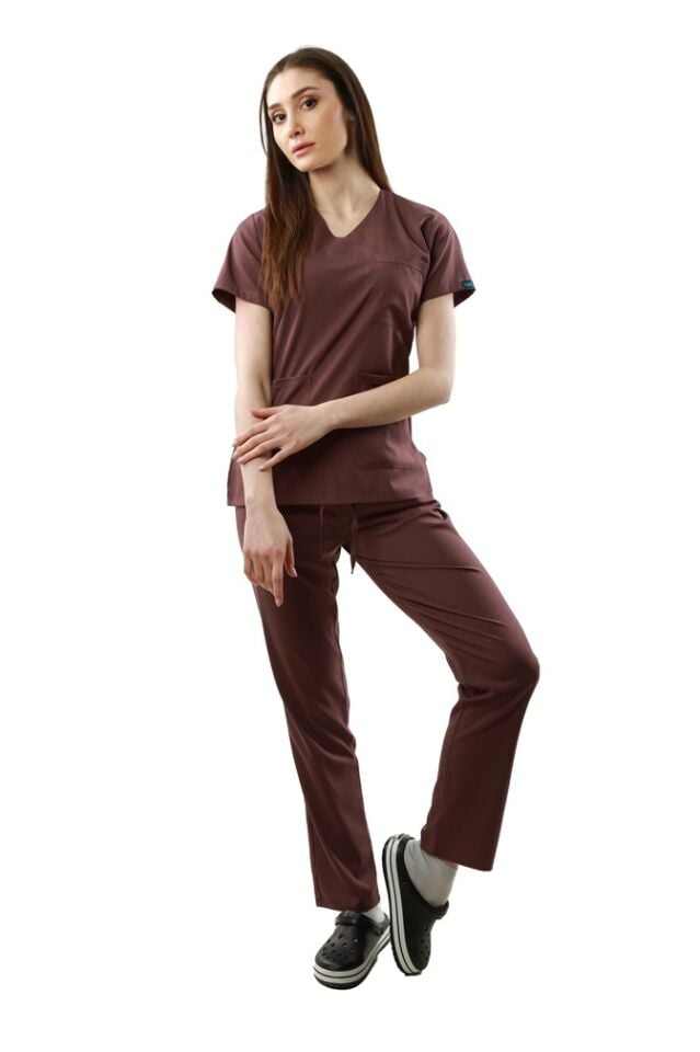 Kemik Rengi Likralı Normal Kol Bayan Takımı