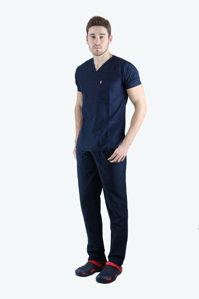 Lacivert Likralı Erkek Nöbet Takımı