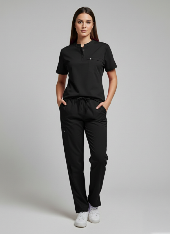 NOVA-Siyah Likralı Hakim Yaka Bayan Takımı