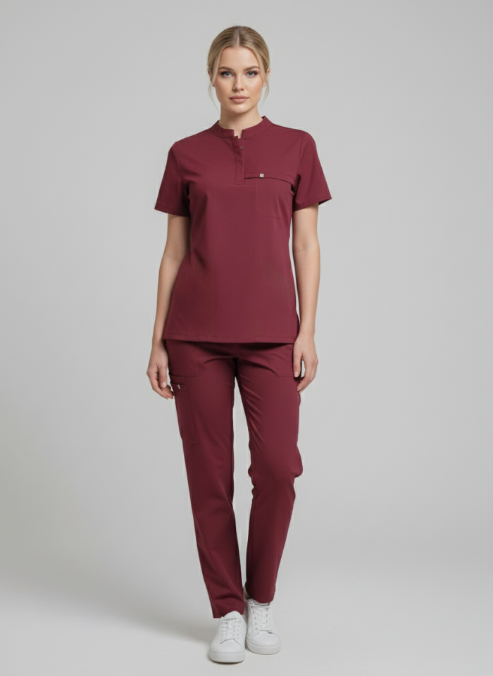 NOVA-Bordo Likralı Hakim Yaka Bayan Takımı