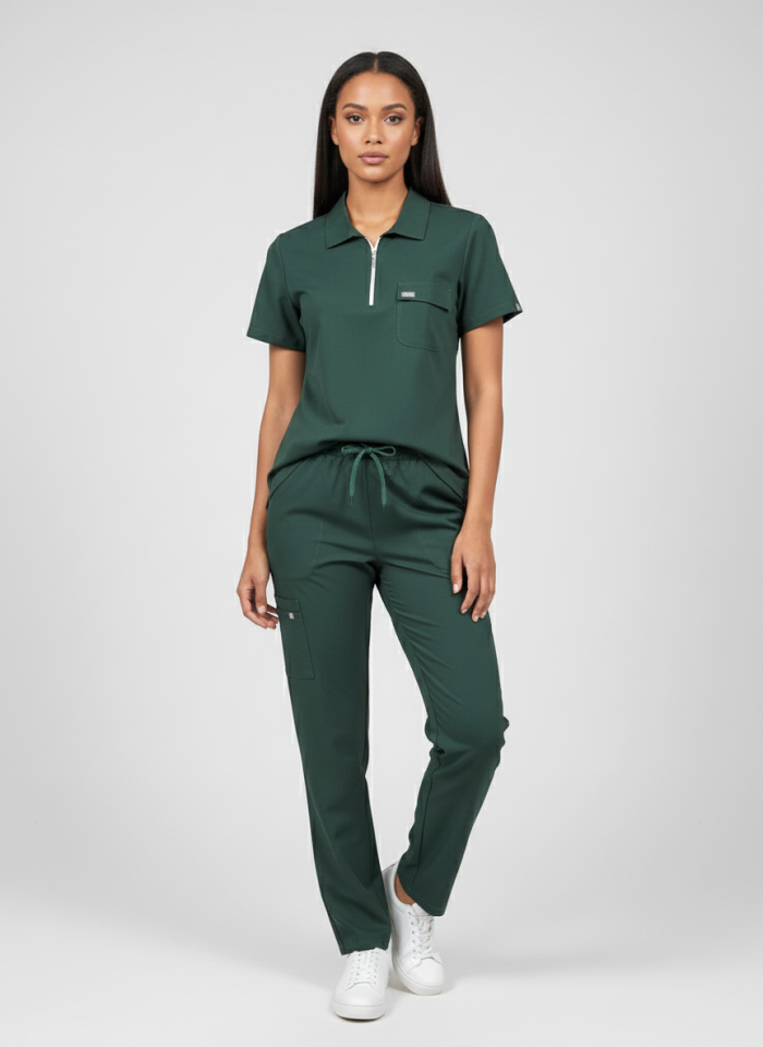 NERO-Zümrüt Yeşili Likralı Polo Yaka Bayan Takımı