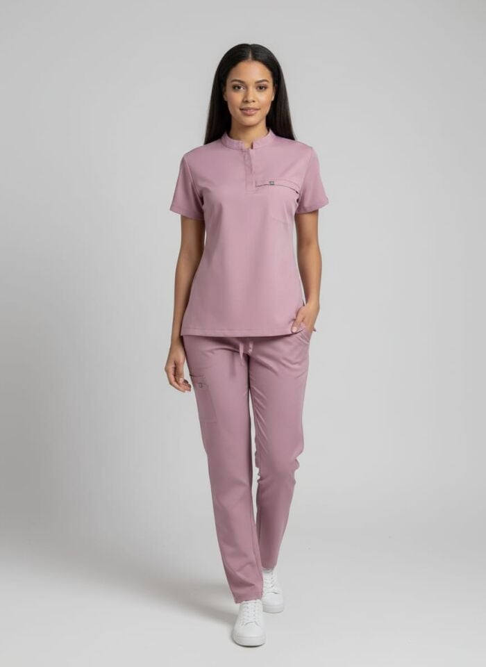 NOVA-Pudra Pembesi Likralı Hakim Yaka Bayan Takımı