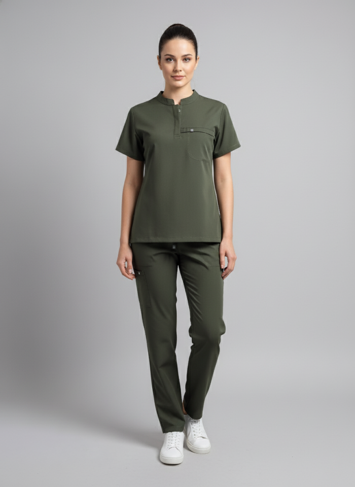 NOVA-Hint Yeşili Likralı Hakim Yaka Bayan Takımı