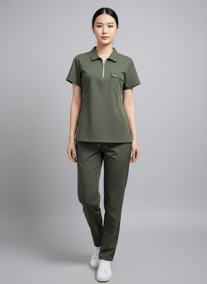 NERO-Hint Yeşili Likralı Polo Yaka Bayan Takımı