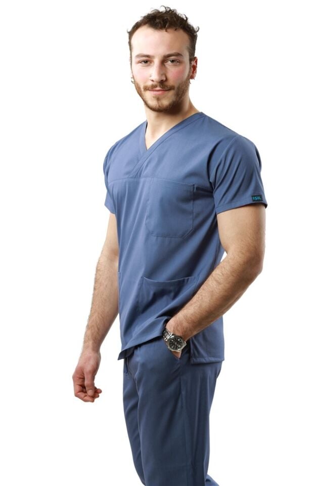 Kot Mavisi Likralı Erkek Nöbet Takımı