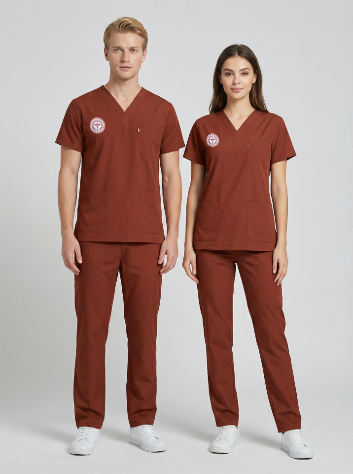 Diğer Sağlık Meslek Mensupları Forması Scrubs Likralı Takım Sağlık Bakanlığı Uyumlu-Friar Brown