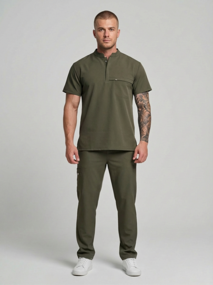 NOVA-Hint Yeşili Likralı Hakim Yaka Erkek Takımı