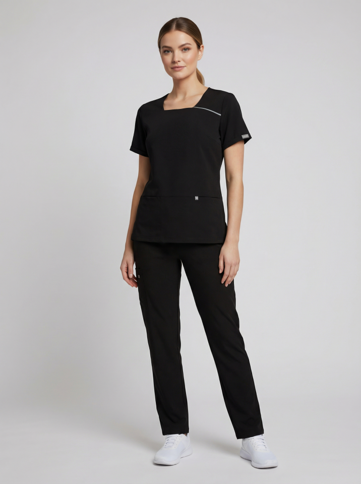 VENA-Siyah Likralı Yandan Fermuarlı Bayan Takımı