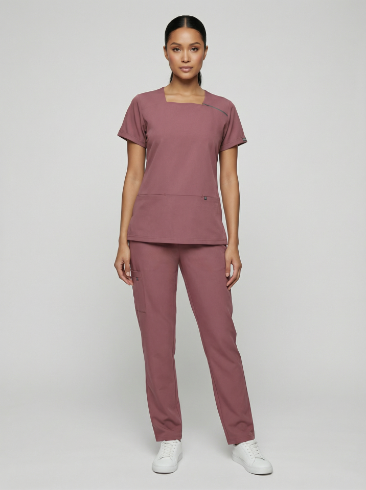 VENA-Pudra Pembesi Likralı Yandan Fermuarlı Bayan Takımı