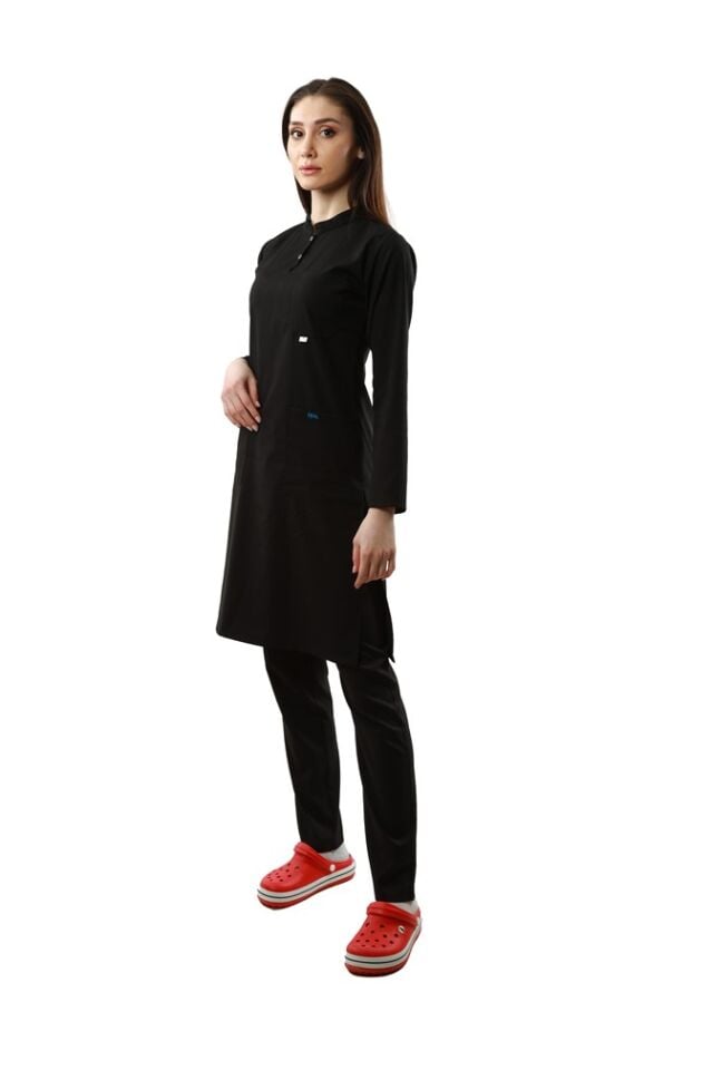 Siyah Bayan 105 cm Tesettür Takımı