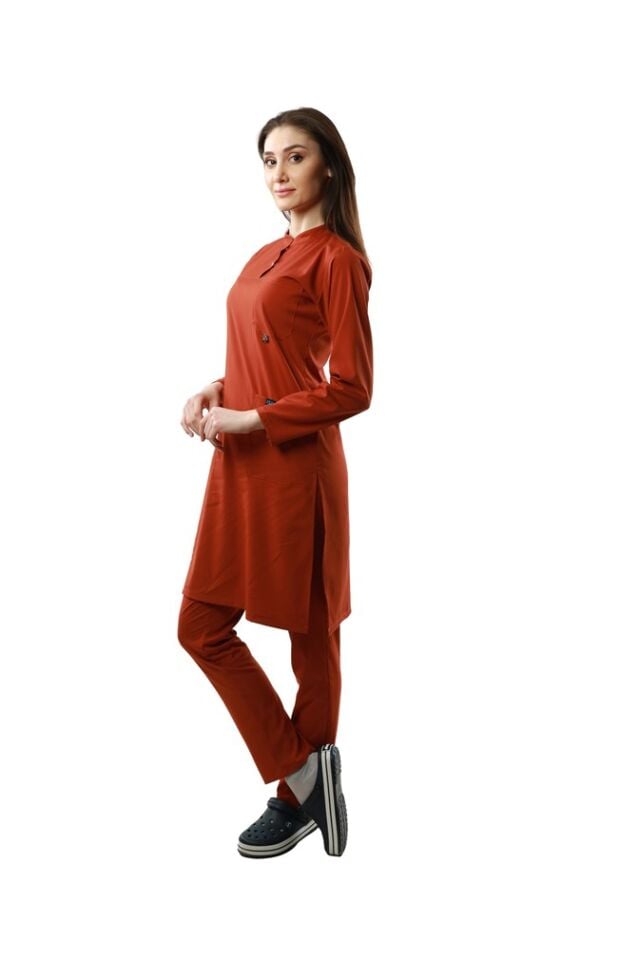 Tarçın Rengi Bayan 105 cm Tesettür Takımı