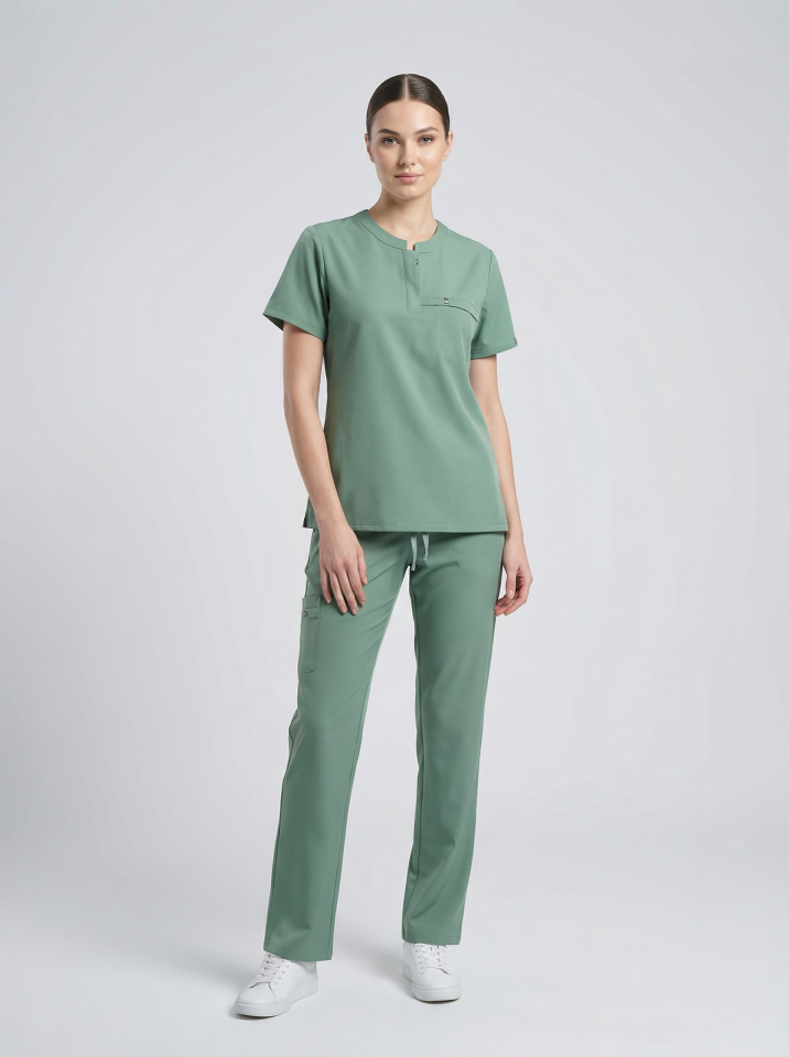 NOVA-Adaçayı Yeşili Likralı Hakim Yaka Bayan Takımı