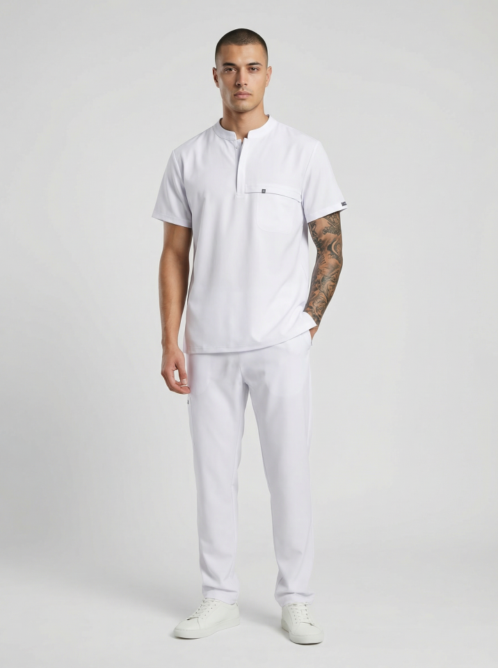 NOVA-Beyaz Likralı Hakim Yaka Erkek Takımı